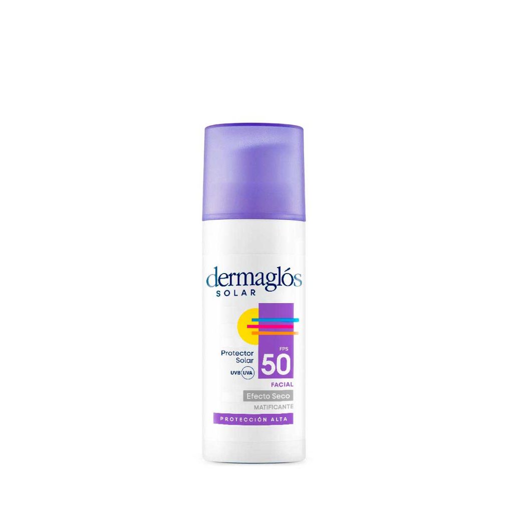 Dermaglós Protector Solar Facial FPS 50 Efecto Seco sin Color